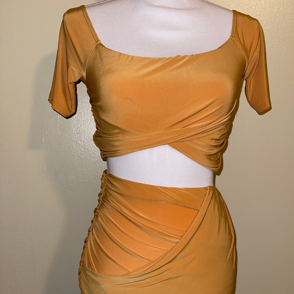 Two piece yellow dress set